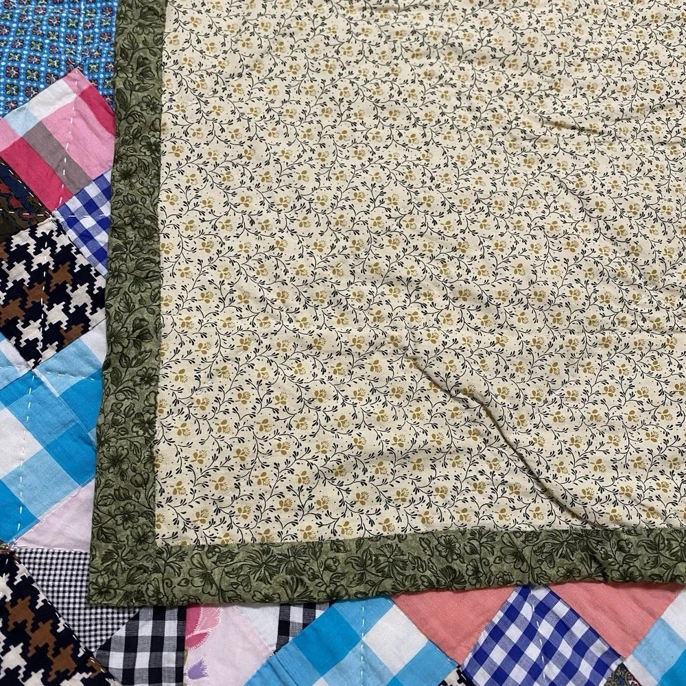 Vintage All Hand Stitched Quilt 72x68